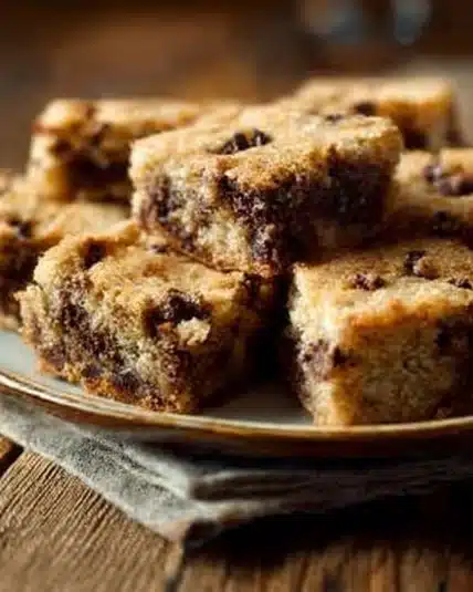 Sliced Banana Chocolate Chip Cake served on a plate with fresh bananas and chocolate chips.