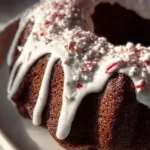 Chocolate Bundt Cake with a Peppermint Glaze on top