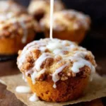 Deliciously fluffy cinnamon roll muffins ready to eat.
