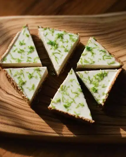 Delicious Raw Key Lime Tart with a vibrant lime topping and healthy crust