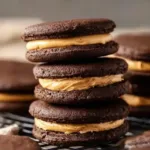 Delicious homemade peanut butter Oreos on a plate