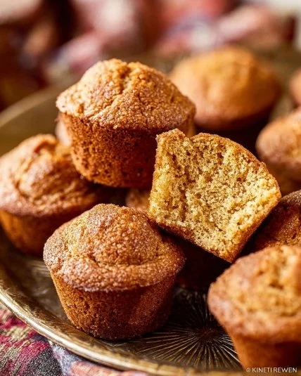 Delicious homemade gingerbread muffins with a sprinkle of sugar on top