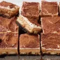 Delicious Tiramisu Cheesecake Bars with layers of coffee and cream flavors