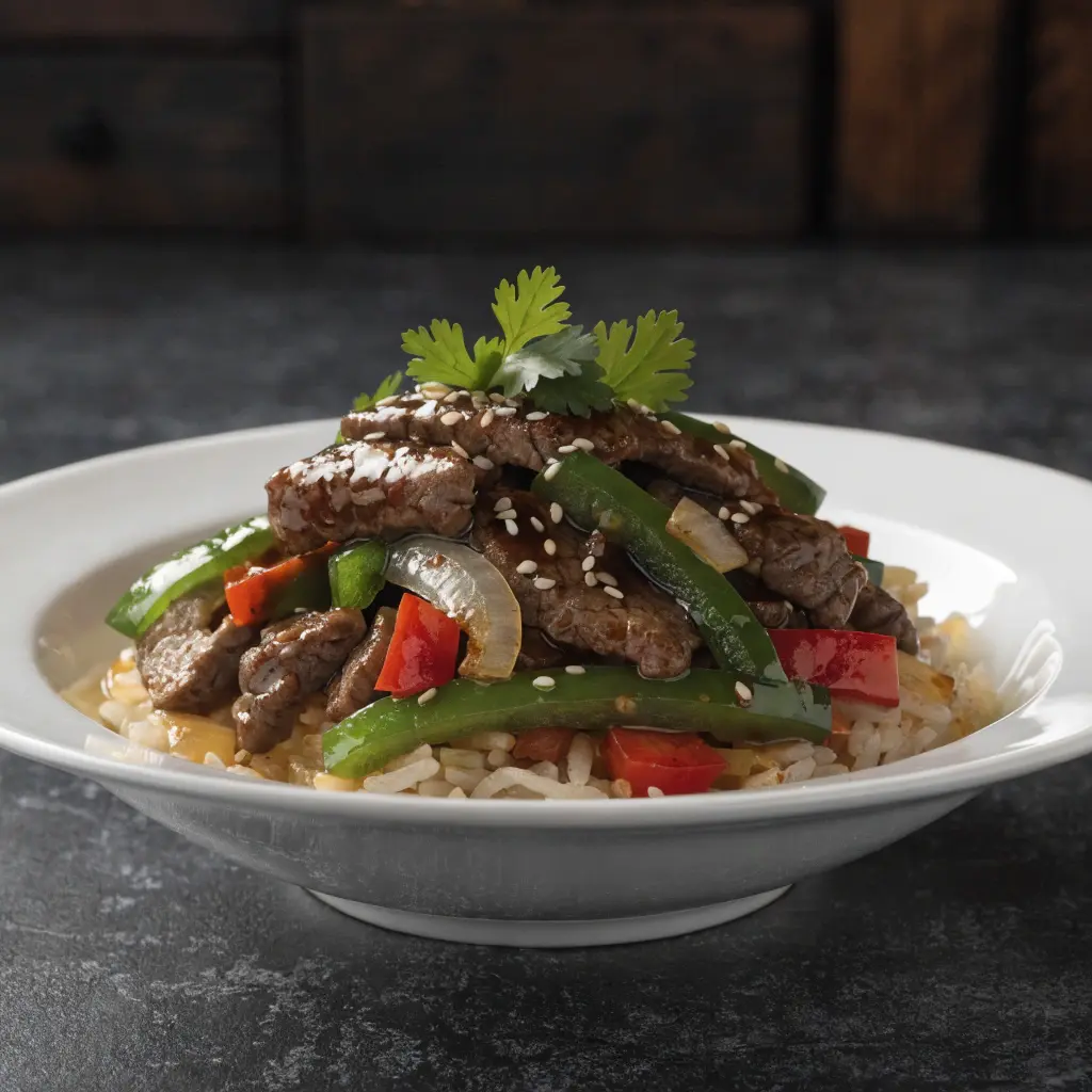 sliced beef recipes including stir fry, sandwiches, rice bowls, and comfort meals